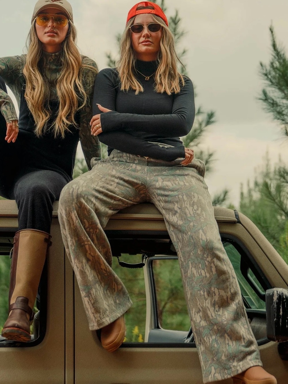Tribe Kelley x Mossy Oak Greenleaf Camo Wide Leg Butter Sweats - Picture 2 of 15